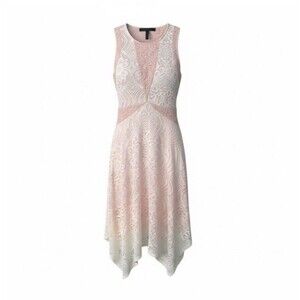 BCBG Max Azria Asymmetrical Lace Fairy Dress Romantic Floral Size Small
